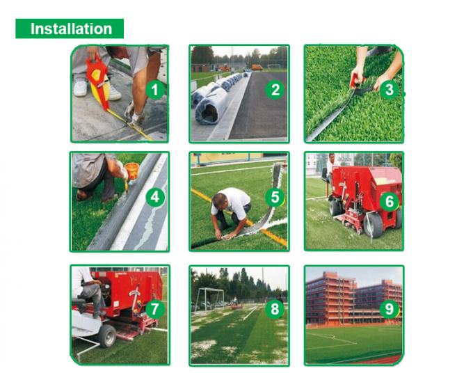 Forma artificial resistente del tronco W del campo de fútbol 50m m de la hierba del fútbol verde