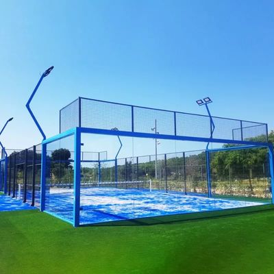 Outdoor 12mm Panoramic Padel Tennis Court Steel Q235 10mx20m