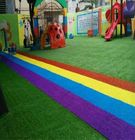 Custom Playground Synthetic Grass / Striped Artificial Grass For School Playground